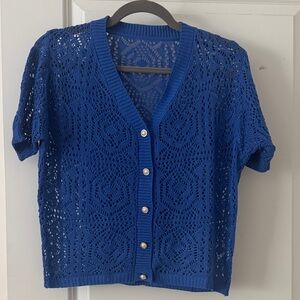 Blue Knit Women's Sweater